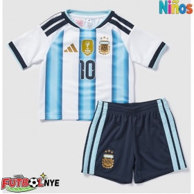 Camiseta Argentina Lionel Messi #10 Primera Equipación para niños Mundial 2026 manga corta (+ pantalones cortos)